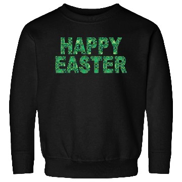 Discover Happy Easter Green Swirl Font Easter Gift Sweatshirts