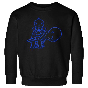 Discover Duck Riding Sitting Giant Turtle 2 Friends Team Sweatshirts