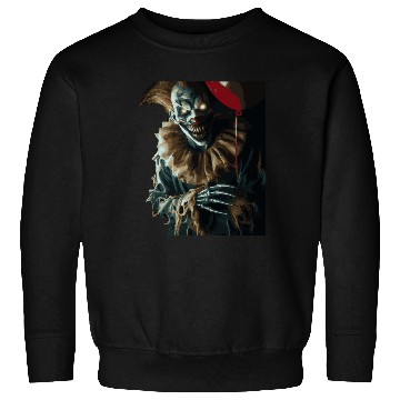 Discover Creepy Ghost Clown with Red Balloon – Sweatshirts