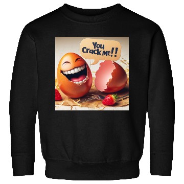 Discover A cracked Easter egg laughing with the caption Sweatshirts