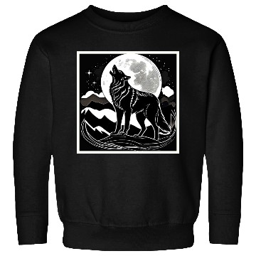 Discover Night Wolf Silhouette Design Sweatshirts