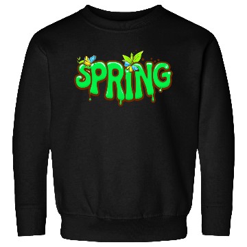 Discover Whimsical Spring Text with Butterflies and Leav Sweatshirts