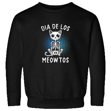 Discover Dia De Los Meowtos Skeleton Cat Sweatshirts