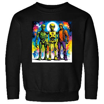 Discover The alien and the robot Sweatshirts