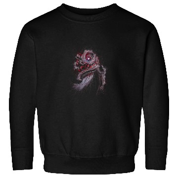 Discover Scribble Lion Dance Mask: Traditional Dance Art Sweatshirts