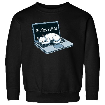 Discover Laptop Cat Nap - If I Fits, I Sits! Sweatshirts