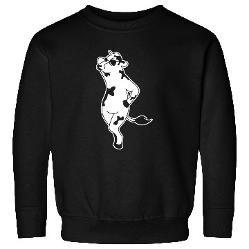 Discover Elegant Cow Model Silhouette Farm Sweatshirts