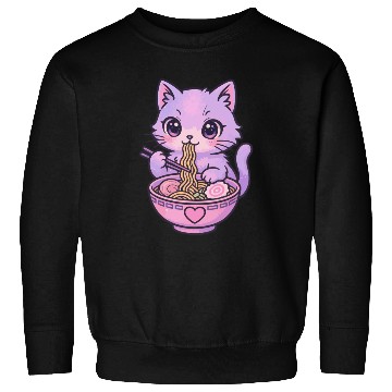 Discover Kawaii Cat Ramen Sweatshirts