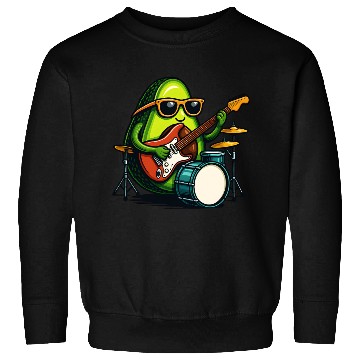 Discover Rockin Avocado Musician Funny Graphic Sweatshirts
