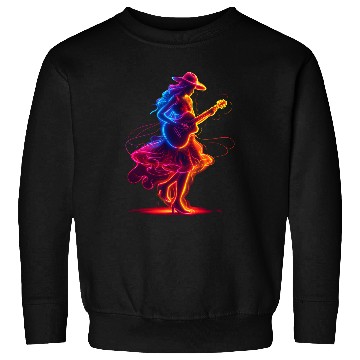 Discover Guitar Player Girl Synthwave Sweatshirts
