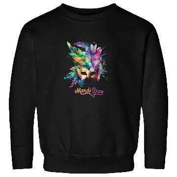 Discover Colorful Mardi Gras Mask Feather Party Design Sweatshirts