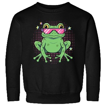 Discover funky frog with pixel glasses Sweatshirts