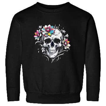 Discover Streetwear Skull Bloom Floral Skull Sweatshirts