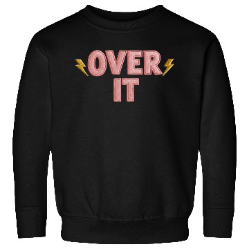 Discover Over It Embroidered Pastel Puff Lettering Sweatshirts