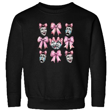 Discover Coquette Bow Theatre Mask Drama Comedy Artist Girl Sweatshirts