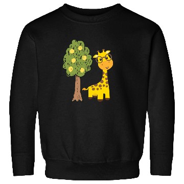 Discover Funny giraffe and tree drawing Sweatshirts