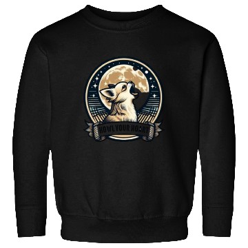 Discover chihuahua-howling-vintage-moon-vector-Sweatshirts-desig