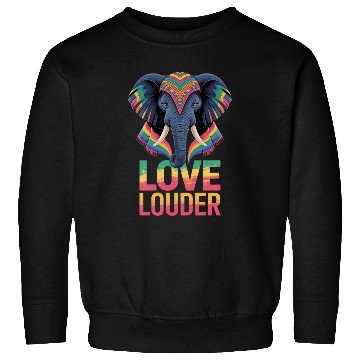 Discover Love Louder – Pride Elephant Empowerment Design Sweatshirts