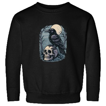 Discover Nevermore Raven Skull Gothic Poe Poetry Sweatshirts