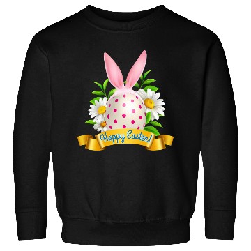Discover Happy Easter Sweatshirts with Bunny Ears and Egg