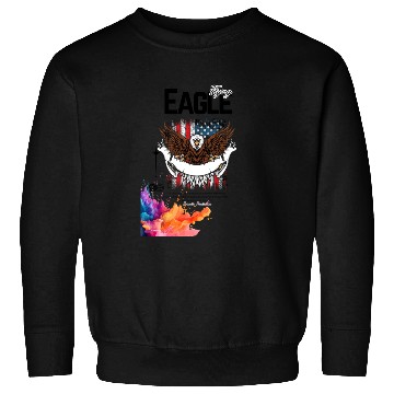 Discover Eagle Full American Flag Bald Eagle Feather Style Sweatshirts