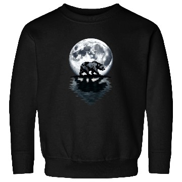 Discover Bear Silhouette Under Full Moon – Wilderness Wildl Sweatshirts