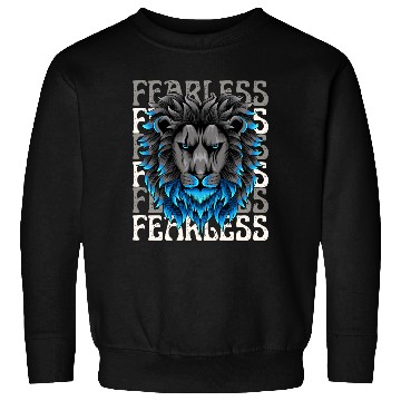 Discover Black Blue Illustrative Fearless Sweatshirts