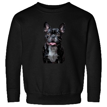 Discover Charming French Bulldog Portrait Capturing Joyful Sweatshirts
