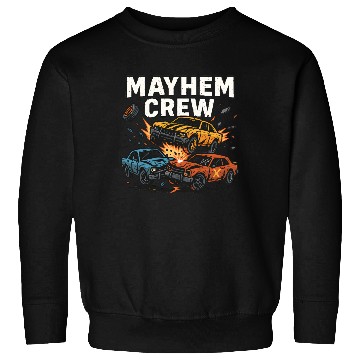 Discover Mayhem crew derby Sweatshirts crash race design wreckfest
