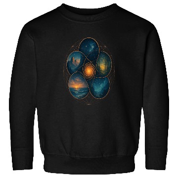 Discover Sacred Elements - Cosmic Nature Mandala Sweatshirts
