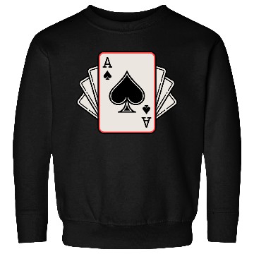 Discover Ace of Spades Playing Cards Hand Sweatshirts
