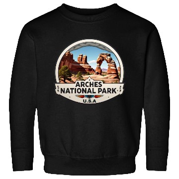 Discover Arches National Park USA Logo Sweatshirts