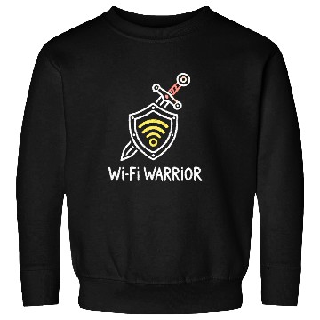 Discover Wi-Fi Warrior Fun Tech Shield Design Nerd Tech Fun Sweatshirts