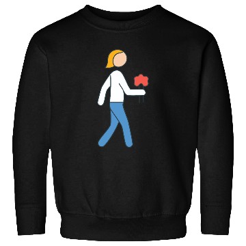 Discover Person walking with flowers in hand Sweatshirts