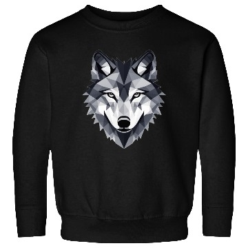 Discover artistic representation of a wolf's face Sweatshirts