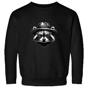 Discover Raccoon Face with Bucket Hat Sweatshirts