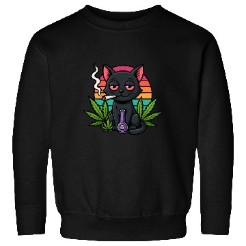 Discover Cute Cat Smoking Weed Sweatshirts