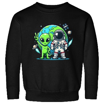 Discover Alien Astronauts In Space Sweatshirts