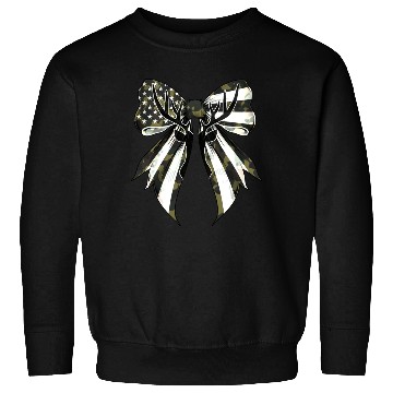 Discover Coquette Bow Deer Hunting Camouflage US Flag Pride Sweatshirts