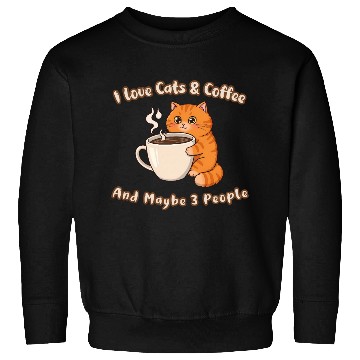 Discover I Love Cats and Coffee – Maybe 3 People Too Sweatshirts