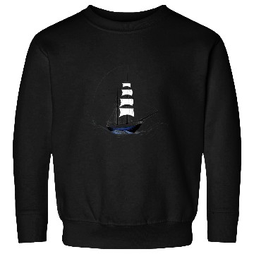 Discover Minimalist Sailing Ship - Nautical Adventure Sweatshirts
