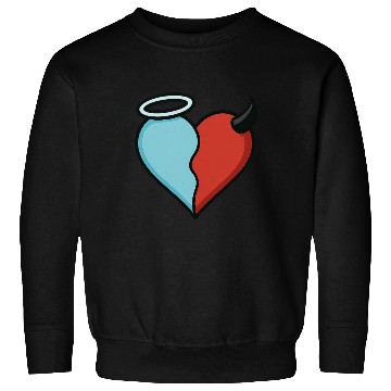 Discover Divided Heart Good and Evil Contrast Angel, Devil Sweatshirts