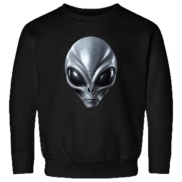 Discover Real Grey Alien Extraterrestrial Face Sweatshirts