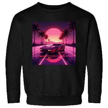 Discover Retro Wave Supercar – 80s Synth Sunset Design Sweatshirts