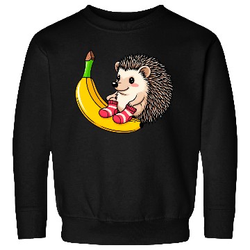 Discover Hedgehog on a Banana Sweatshirts