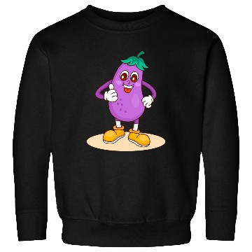 Discover Animated Eggplant Character Design Sweatshirts