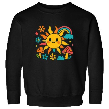 Discover Whimsical Sunny Day with Mushrooms Sweatshirts