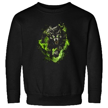 Discover Magic Werewolf With Mystical Green Aura Sweatshirts