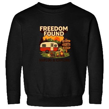 Discover Freedom Found Vintage Camper Adventure Sweatshirts