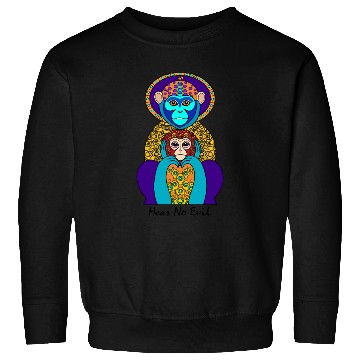 Discover Hear No Evil Silly Monkey Sweatshirts